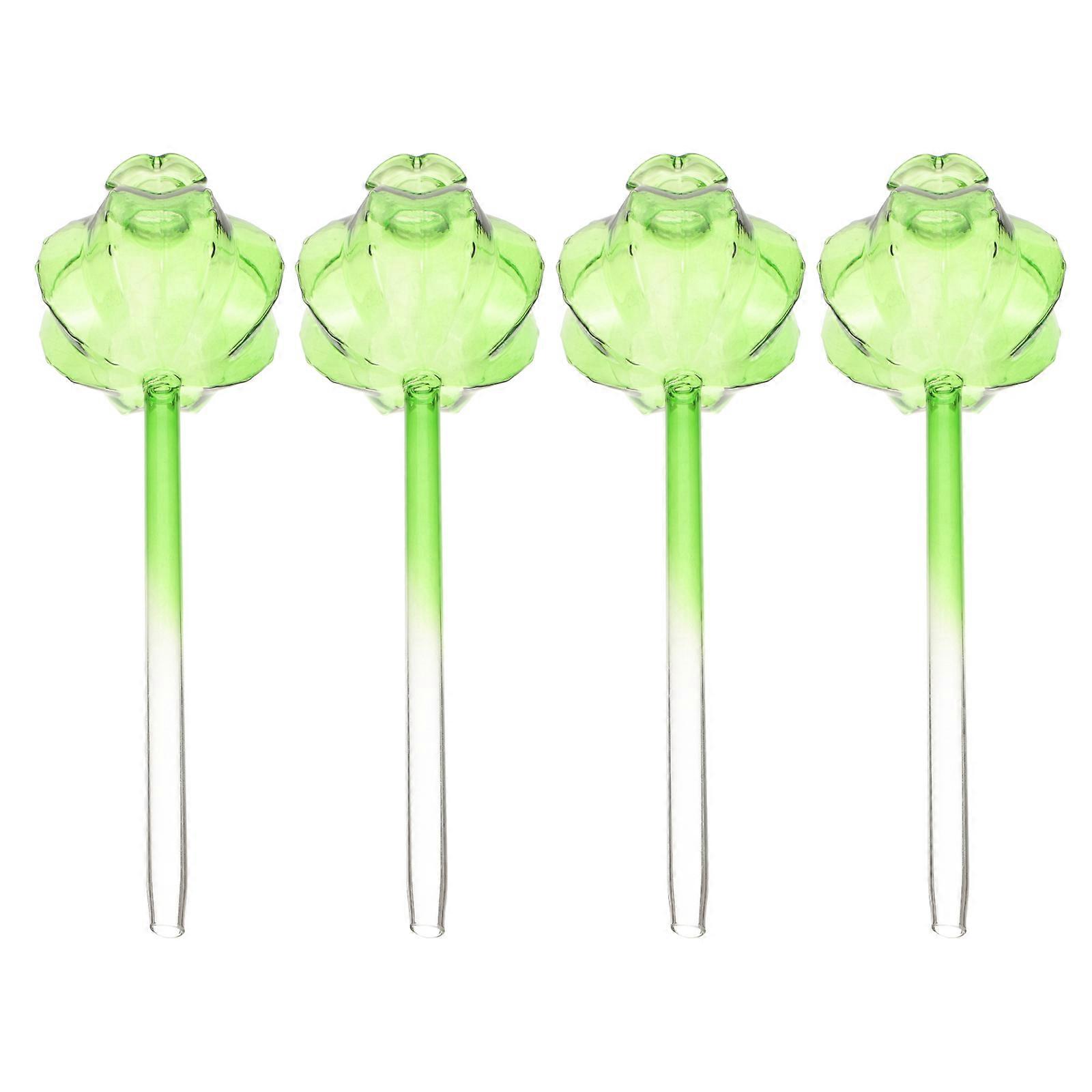 Automatic Watering Device Indoor Glass Plant Watering Tool Light Green Use Garden Self-Watering System 4Pcs