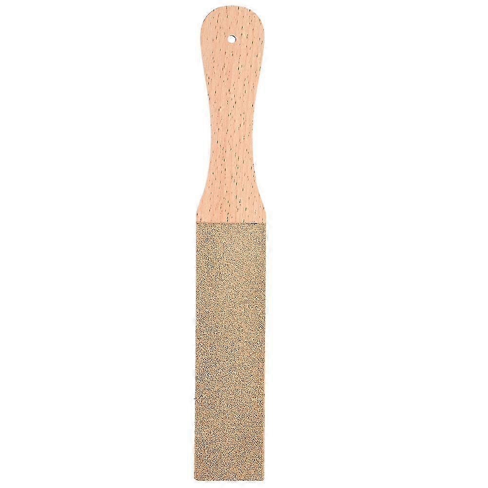 Leather Sharpening Strop with Wood Handle Double Sided Home Sharpening Tool 28 x 4 x 15.5cm
