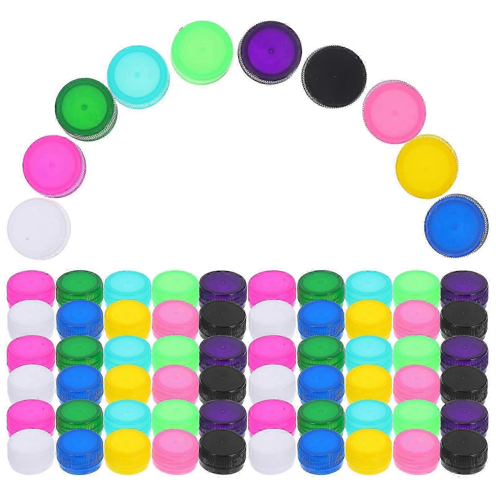 Colorful Bottle Cover Plastic Lids For Craft Imagination 100Pcs