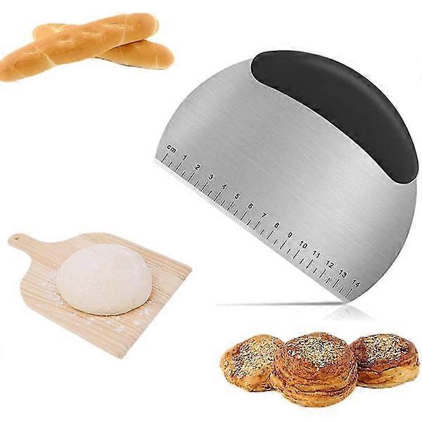 Stainless Steel Scraper with Scale Multifunctional Dough Cutter Scraper Cutter for Cutting Bread Dough