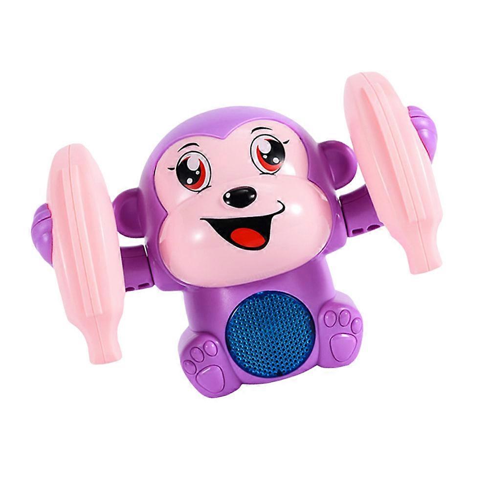 Purple Plastic Electric Tumbling Monkey Toy with Light and Playing Fun Educational Gifts