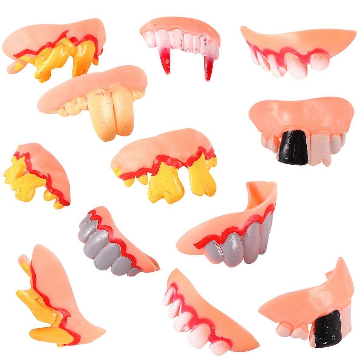 20pcs Silicone Halloween Party Favors Artificial Teeth Models for Kids and Adults Cosplay Assorted Color