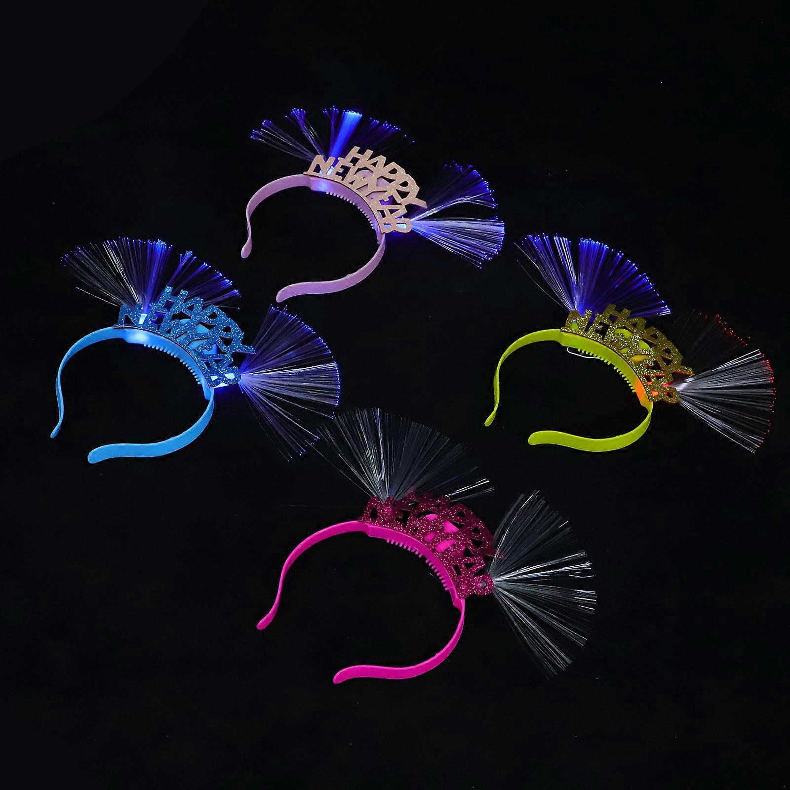 Luminous New Year Party Hair Decor Fiber Headbands For Adults Children Assorted Color