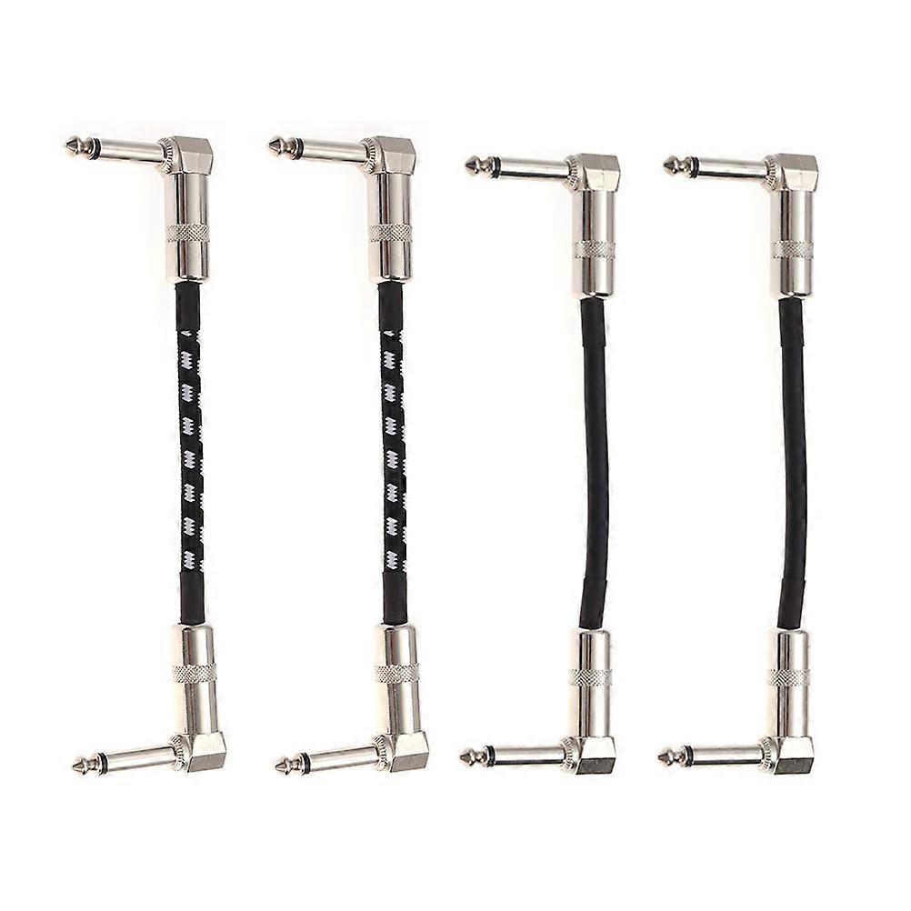Practical Guitar Patch Cables for Instrument Use Professional Sound Copper Material 4pcs 15cm