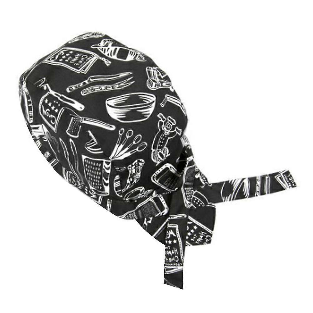 Chef Working Cap For Cooking With Tableware Pattern Occupation Environment Keeps Clean 1Pack