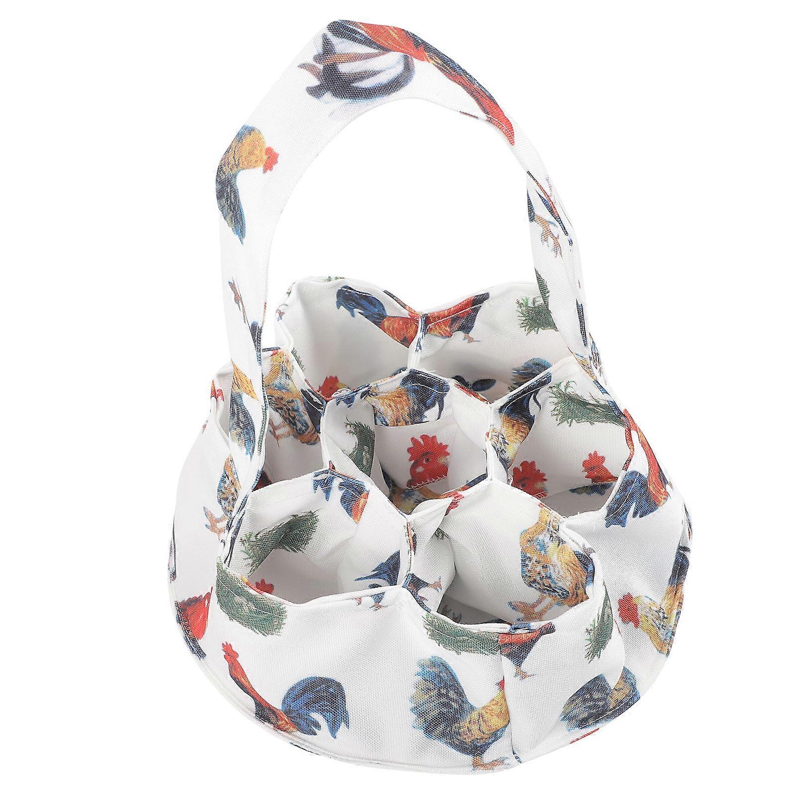 Egg Storage Bag With Basket Shape For Adults Durable Canvas Material 11.4×8.3×8.3in 1Pack