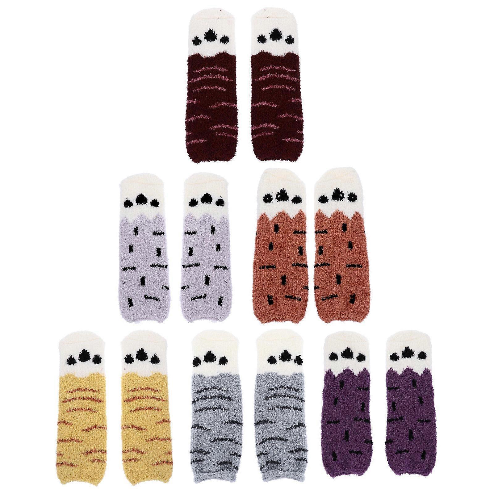 Thicken Socks Non-Slip Household Activities Assorted Color Warmth 6 Pairs