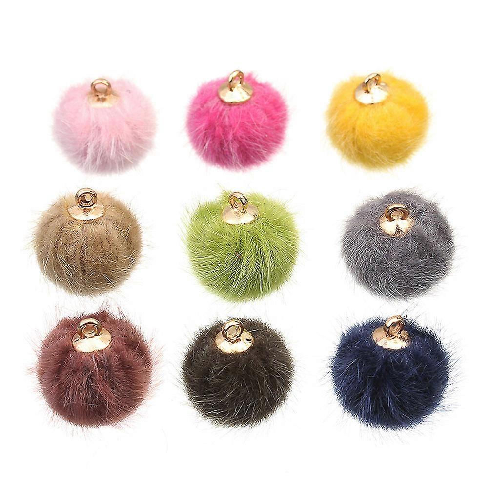 Creative Wool Earrings Pompon Pendant for Decoration Lightweight and Durable Coffee Color 24 Pieces