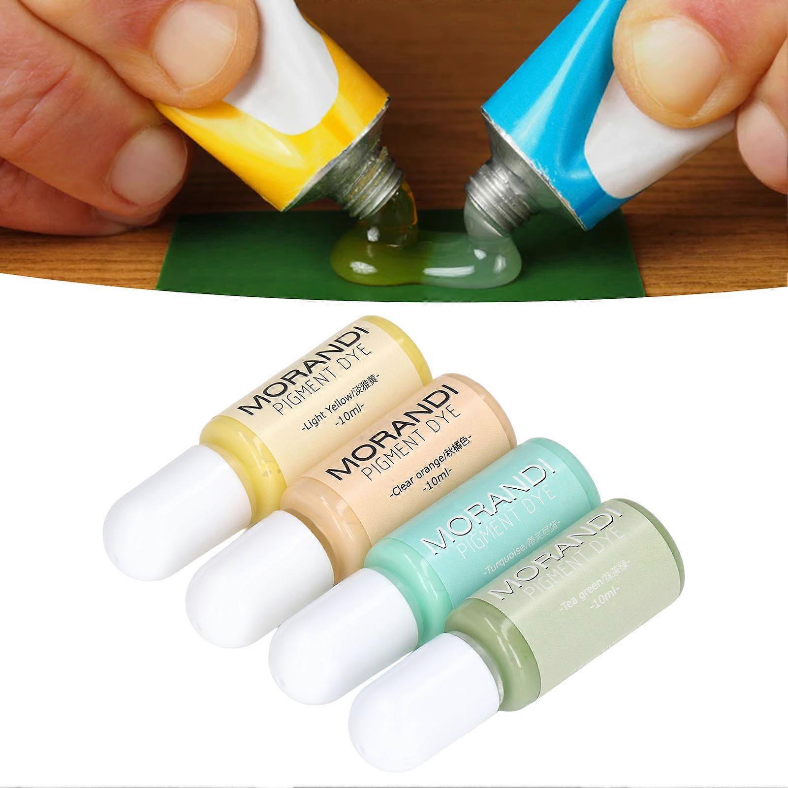 4 Pcs Epoxy Resin Pigment Opaque Morandi 4 Color Epoxy Resin UV Glue DIY Crystal Glue Color Paste Color Pigment Liquid 