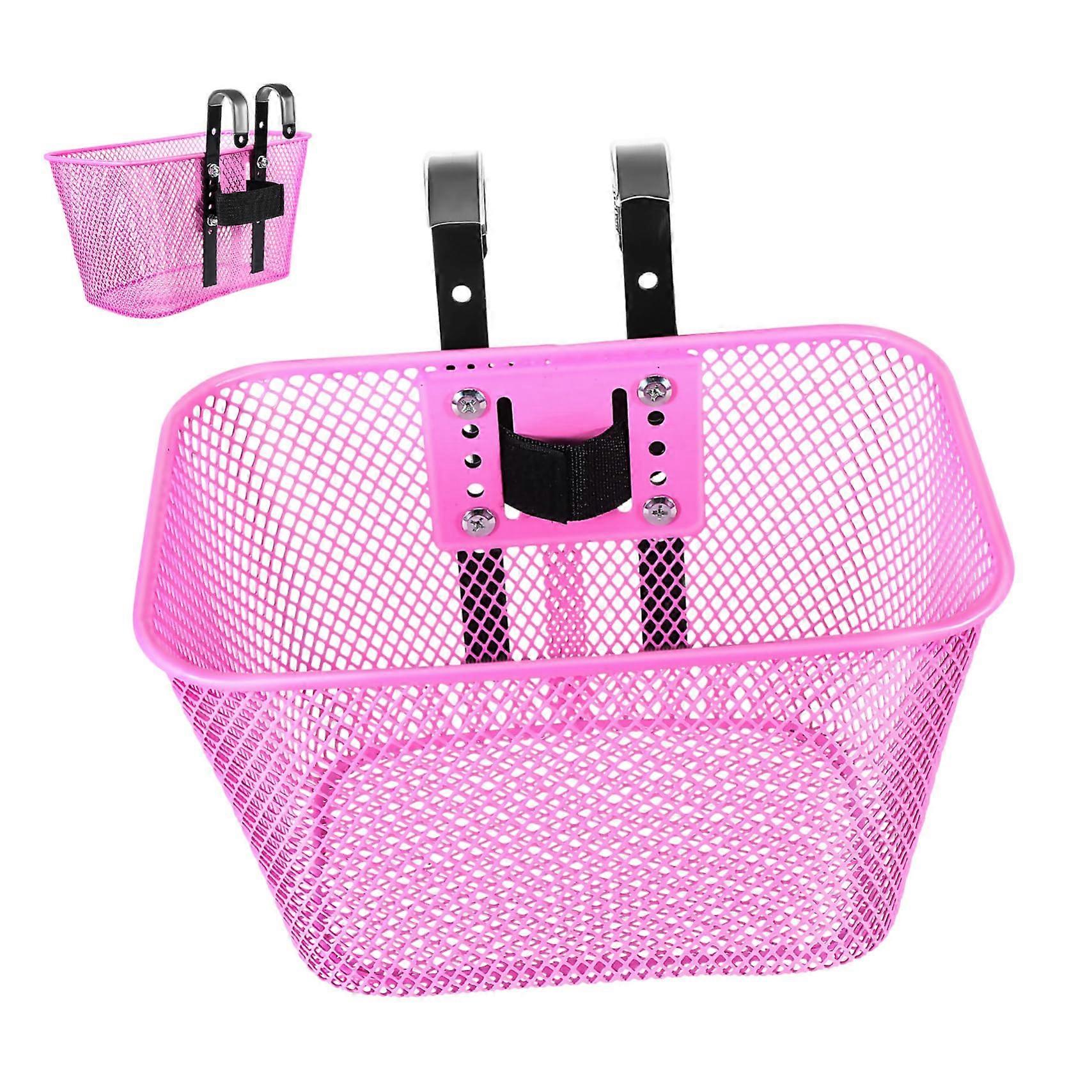 Front Bike Basket for Women Removable Square Mesh with Quick Release Strap