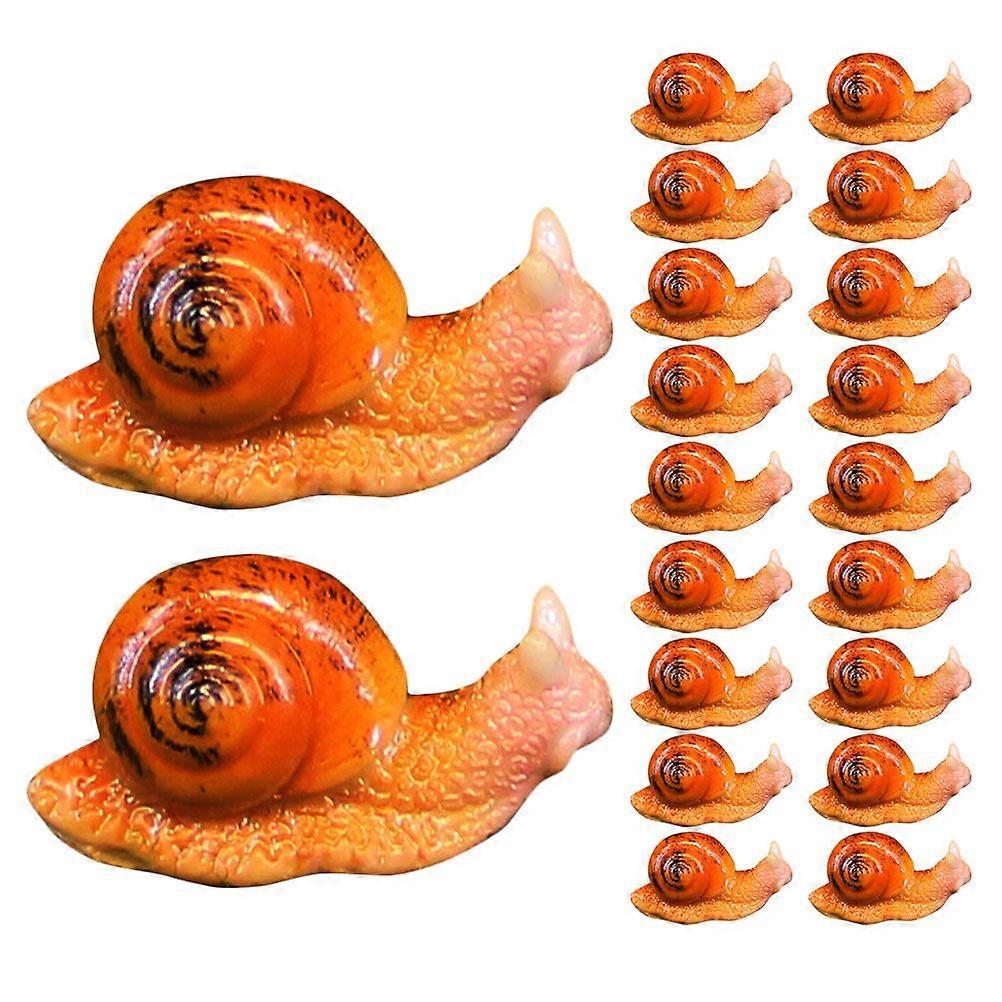 20Pcs Tiny Snail Figurines Mini Garden Snail Figurines Simulated Snail Decorations