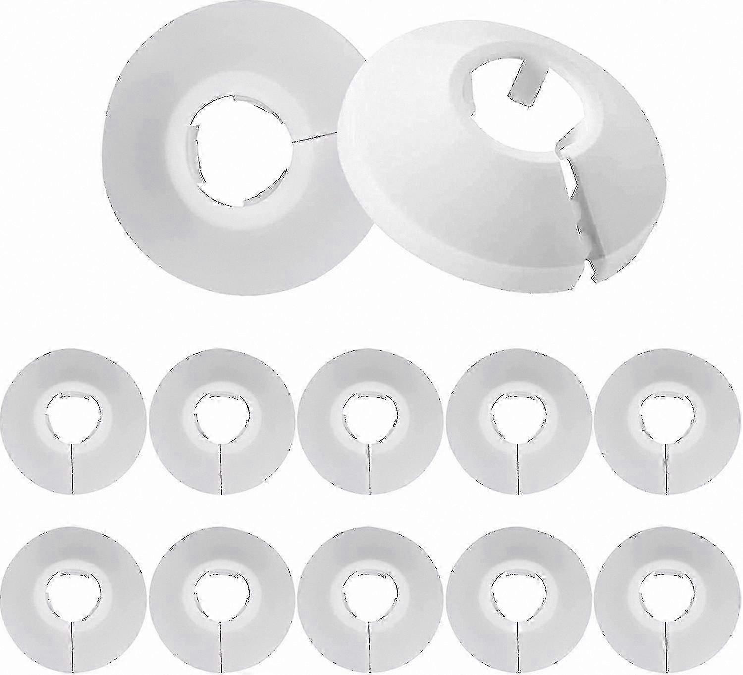 12 Pack Radiator Pipe Covers, Durable Plastic Collars for Wall-Mounted Pipes