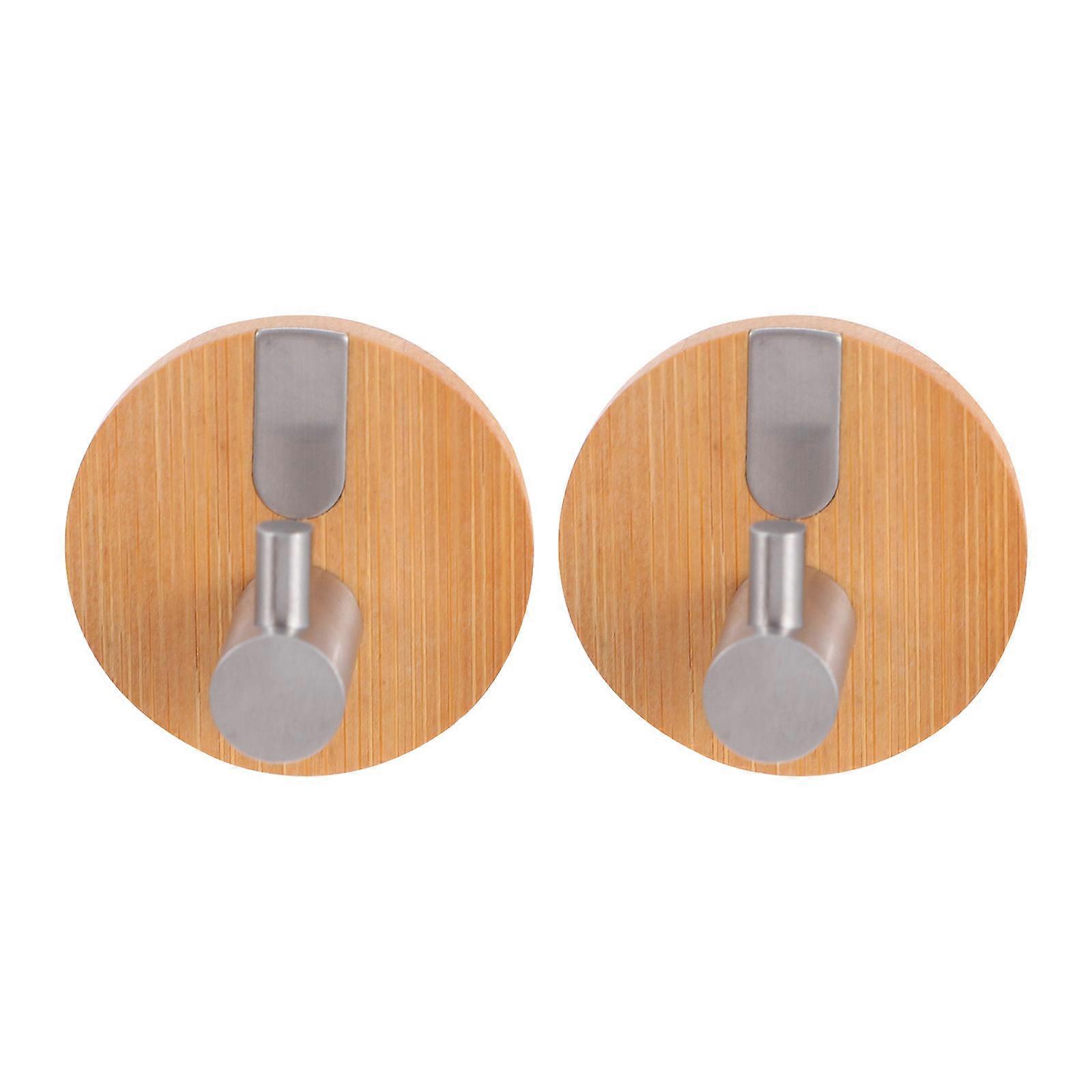 Stainless Steel Bamboo Hooks for Organizers Indoor Outdoor Multi Color Hanging 2Set