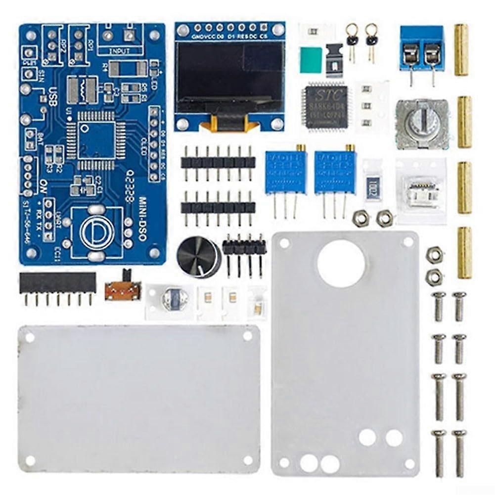 TJ56646 Mini DSO Oscilloscope Kit STC8A8K64S4A12 MCU, 0.96 inch OLED, 30V 10kHz DIY for Electronics Hobbyists