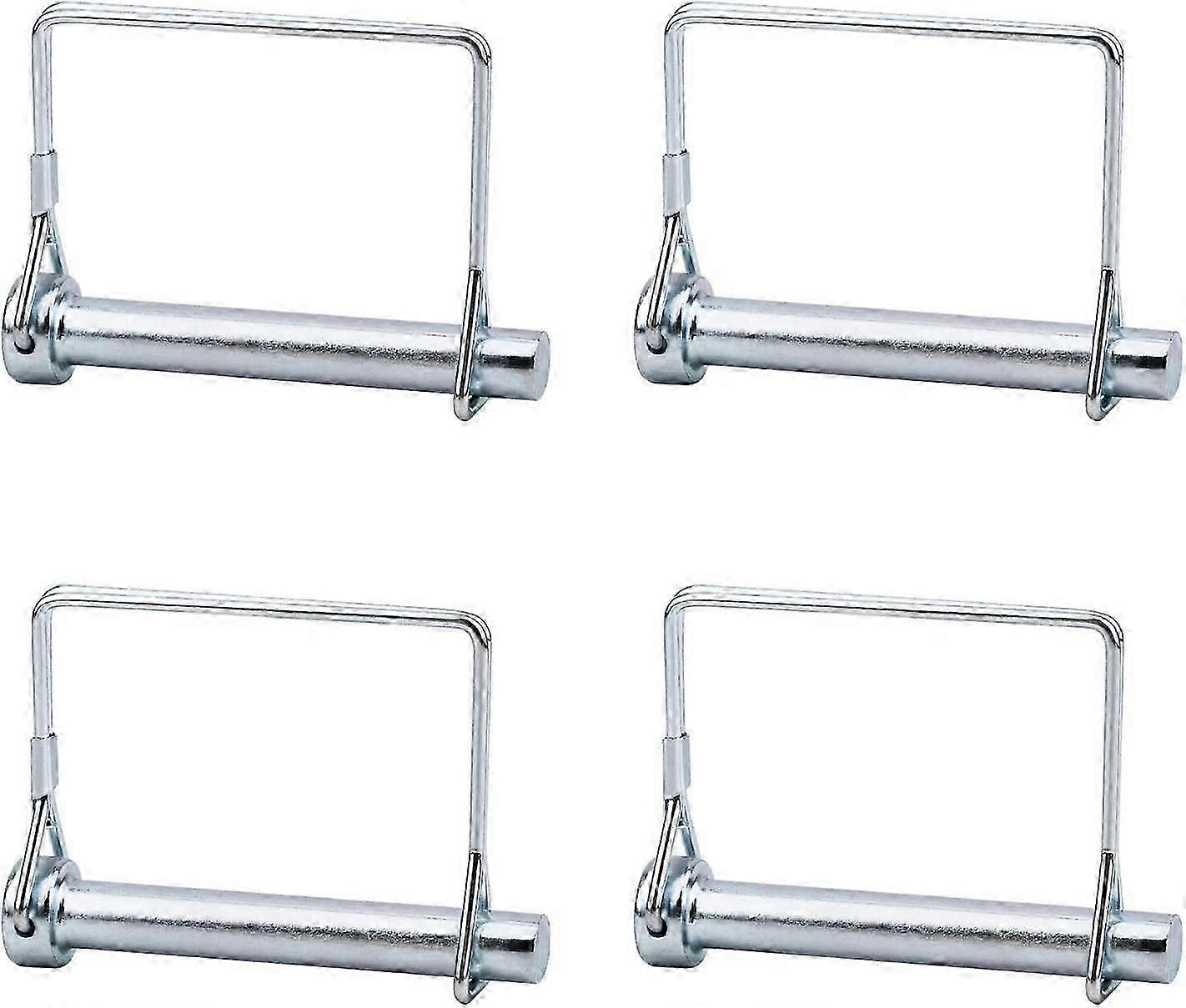 4pcs Shaft Lock Pin, 3/8" Galvanized Square Wire Loop Pin for Trailers Farm Garden Lawn