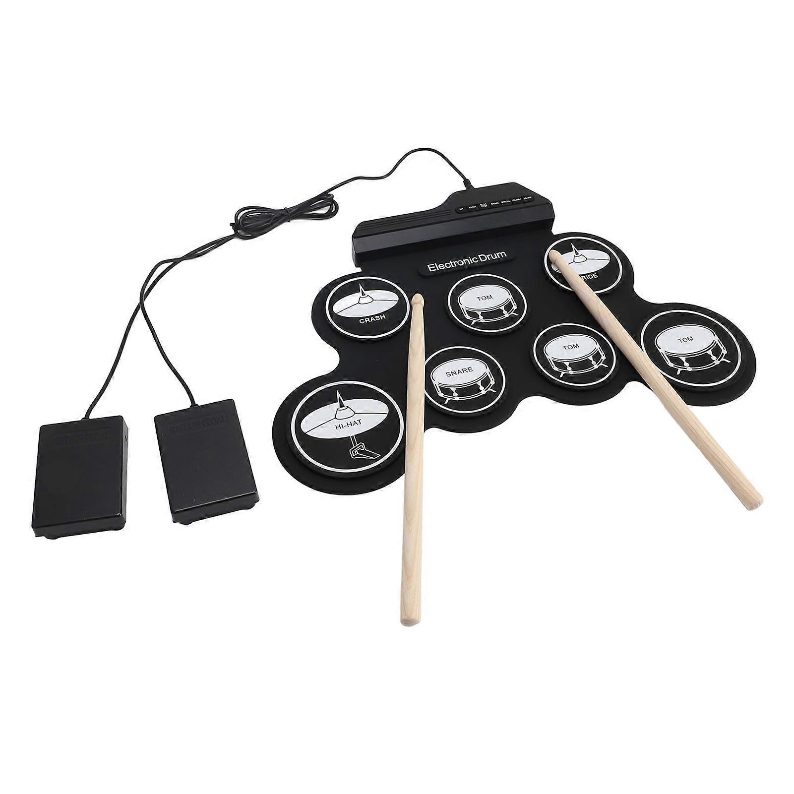 Portable Foldable Hand Roll Electronic Drum Pad 43x29cm Silicone