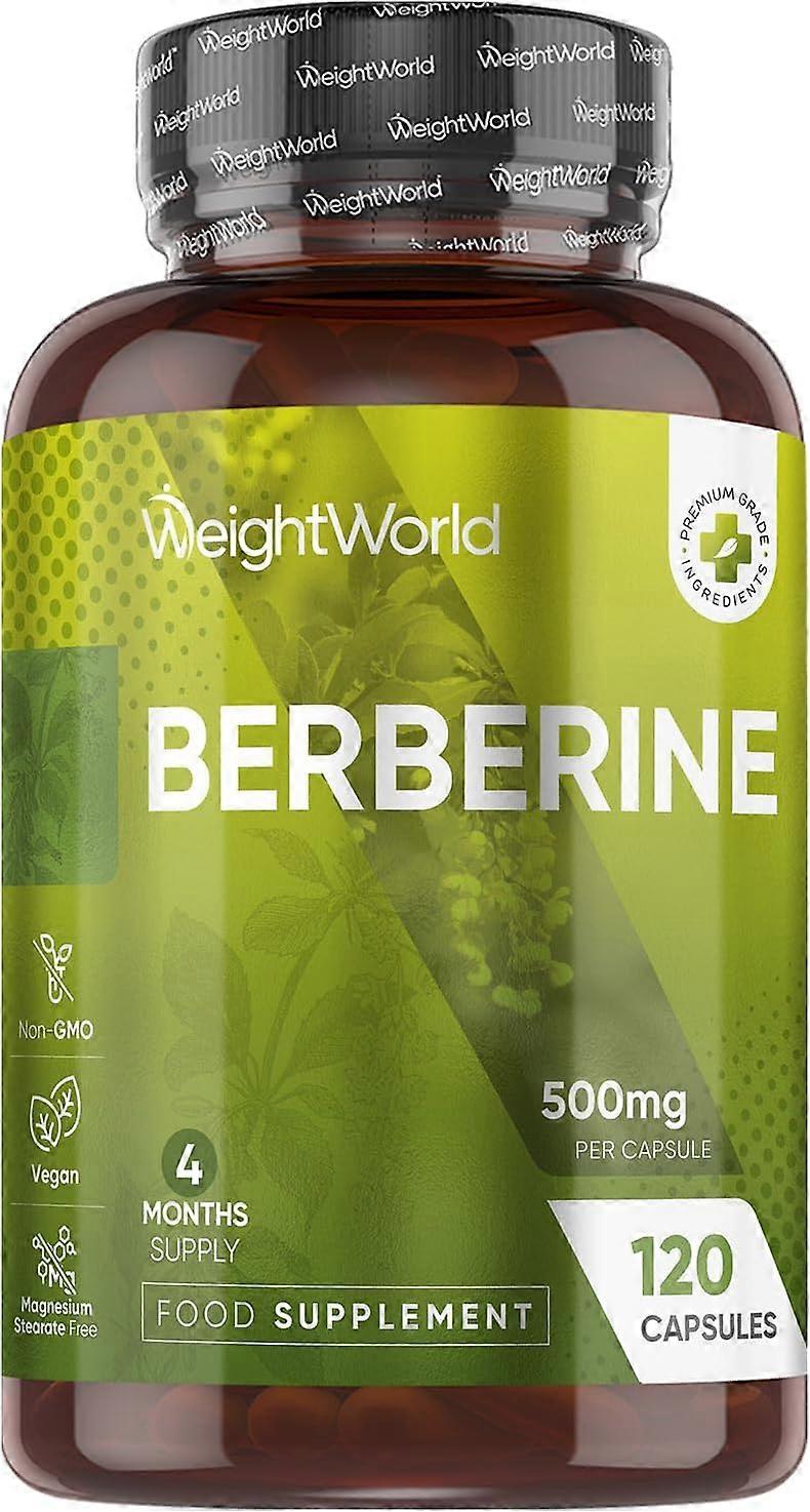 Berberine Supplement - 500mg per Capsule - 4 Months Supply - 120 Capsules