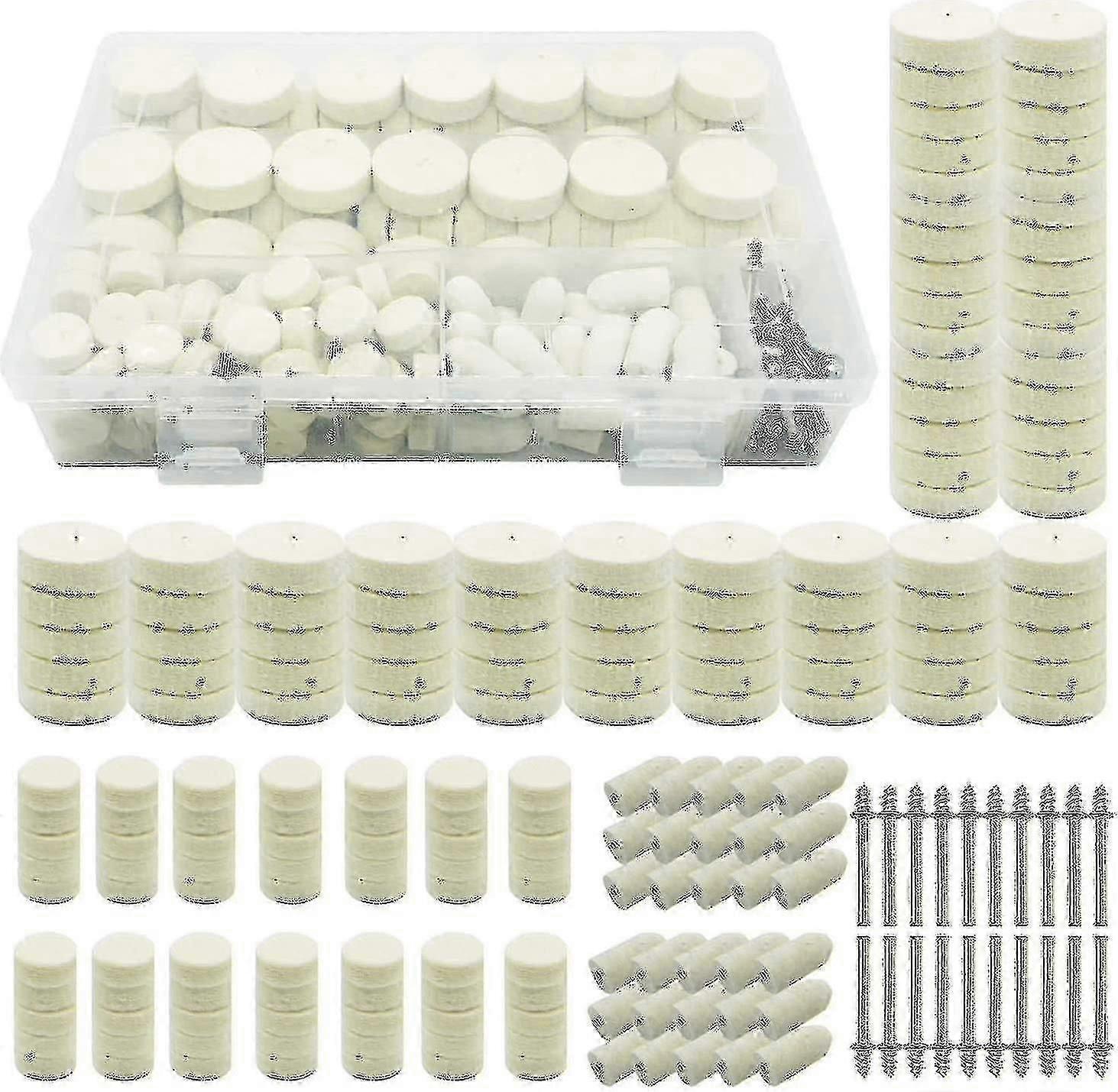 200 Pcs Wool Polishing Buffing Wheels and Pads with Metal Shank for Dremel Rotary Tool Accessories