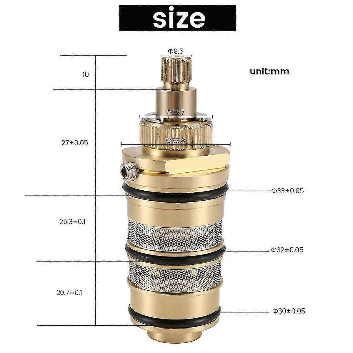 Thermostatic shower mixer valve for bathroom, brass replacement with temperature control