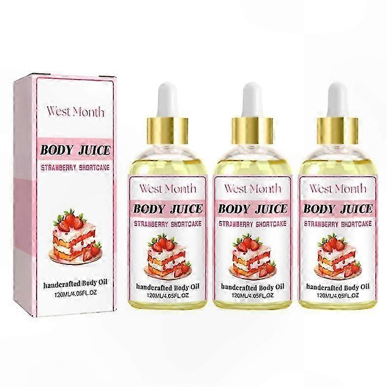 Strawberry Scented Moisturizing Massage Oil for Dry Skin, Firming Body Oil with Essential Oils, 1-3PCS