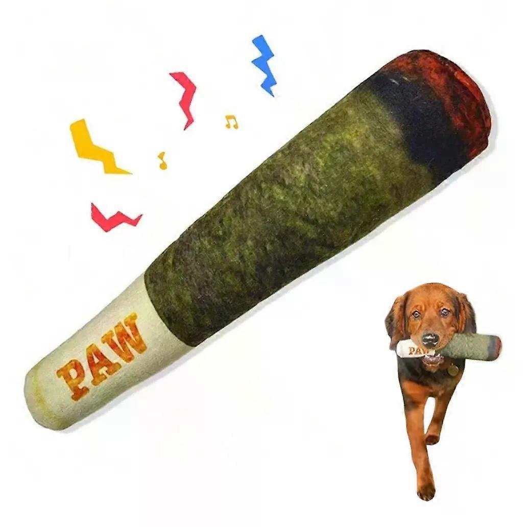 Imitation Cigar Shaped Squeaky Plush Dog Toy Soft Plush Material Interactive and Chewable Pet Toy for Small and Medium Dog