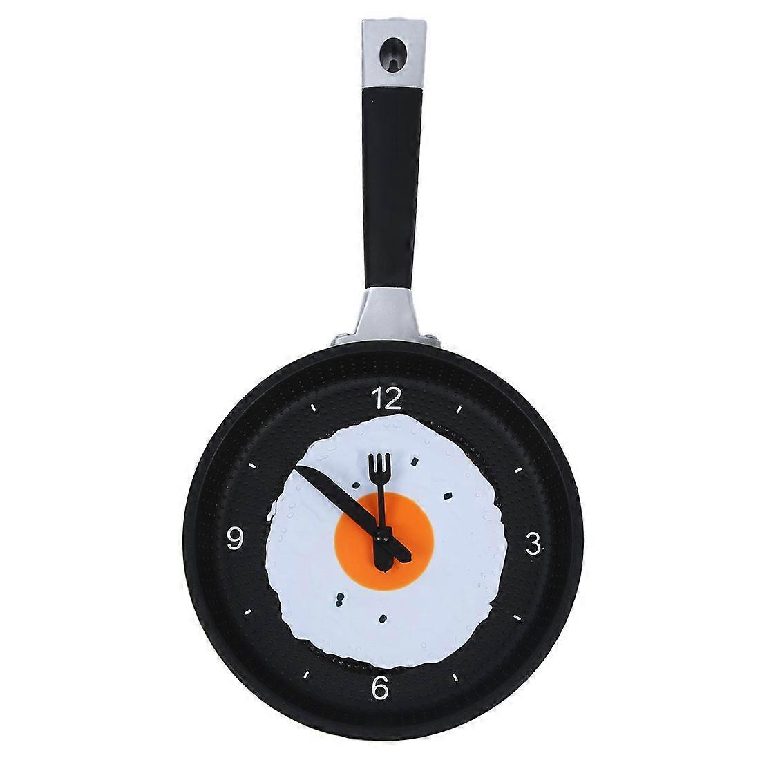 Frying Clock with Fried Egg - Novelty Hanging Kitchen Cafe Wall Clock Kitchen - Green