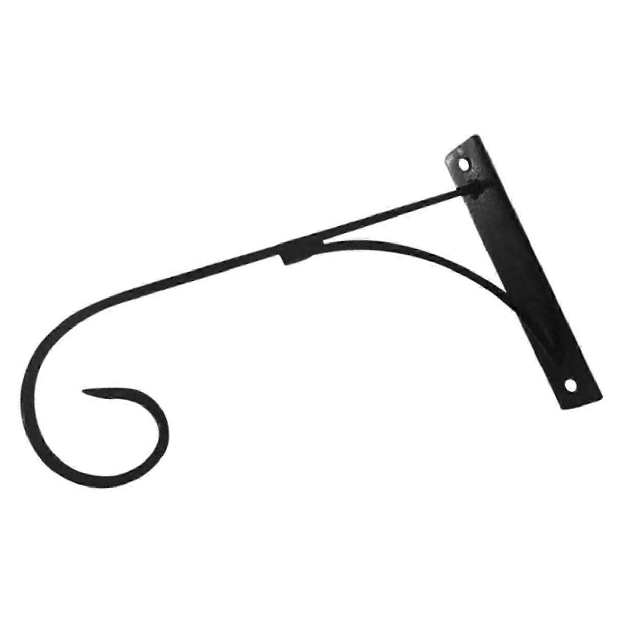 Hanging Plant Hook Black Metal Wall-Mounted Flower Basket Hanger for Outdoor Garden and Balcony Planters