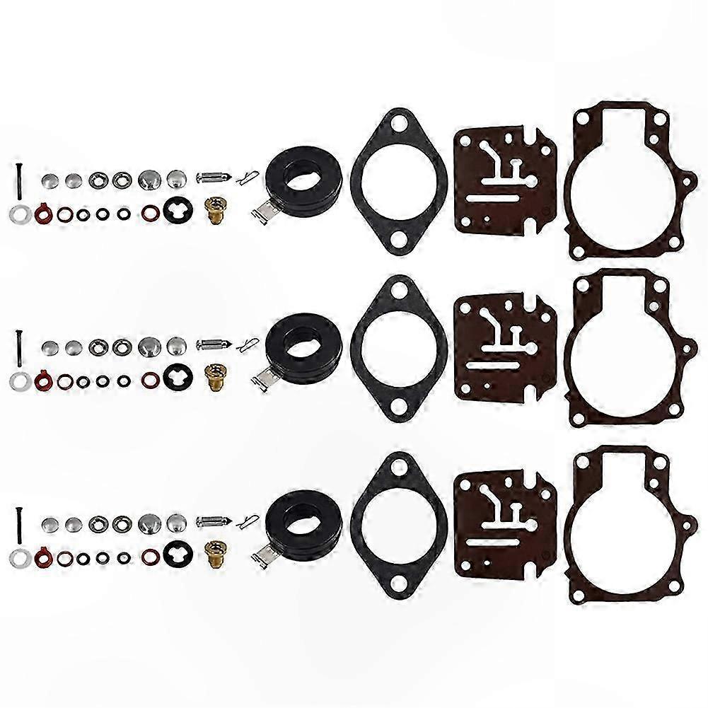 Carburetor Rebuild Kit with Float for 65-75 HP Outboard Engines, Compatible with Johnson Evinrude Models