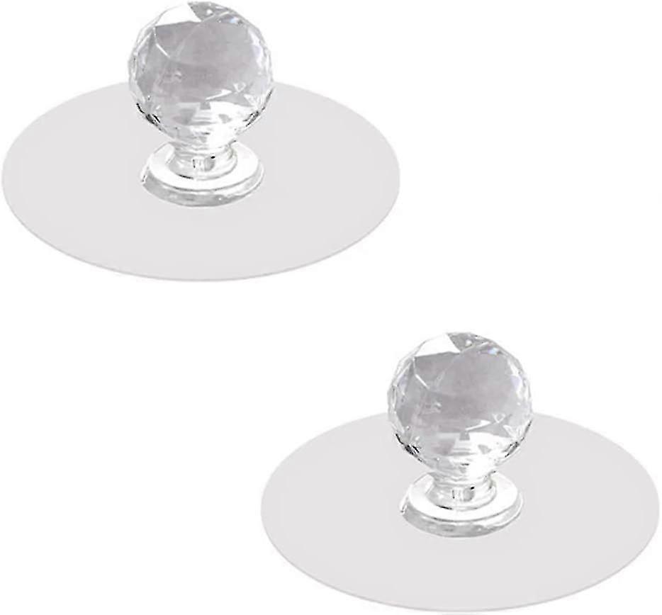 Cabinet Door Knobs, Furniture Pull Handle, 2pcs Self Adhesive Knobs No Drilling Mirror Cabinet Handles Drawer Knobs Transparent