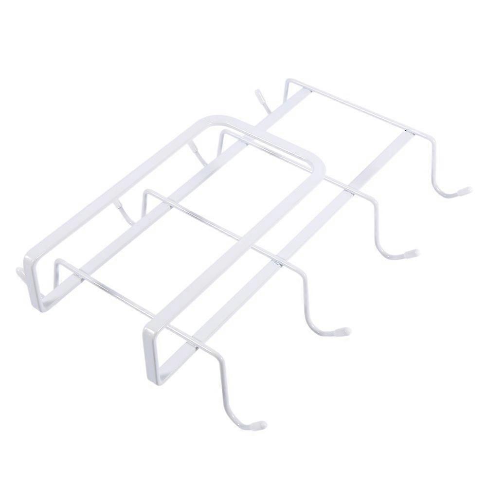 Metal Tea Cup Holder with 8 Hooks for Under Counter Kitchen