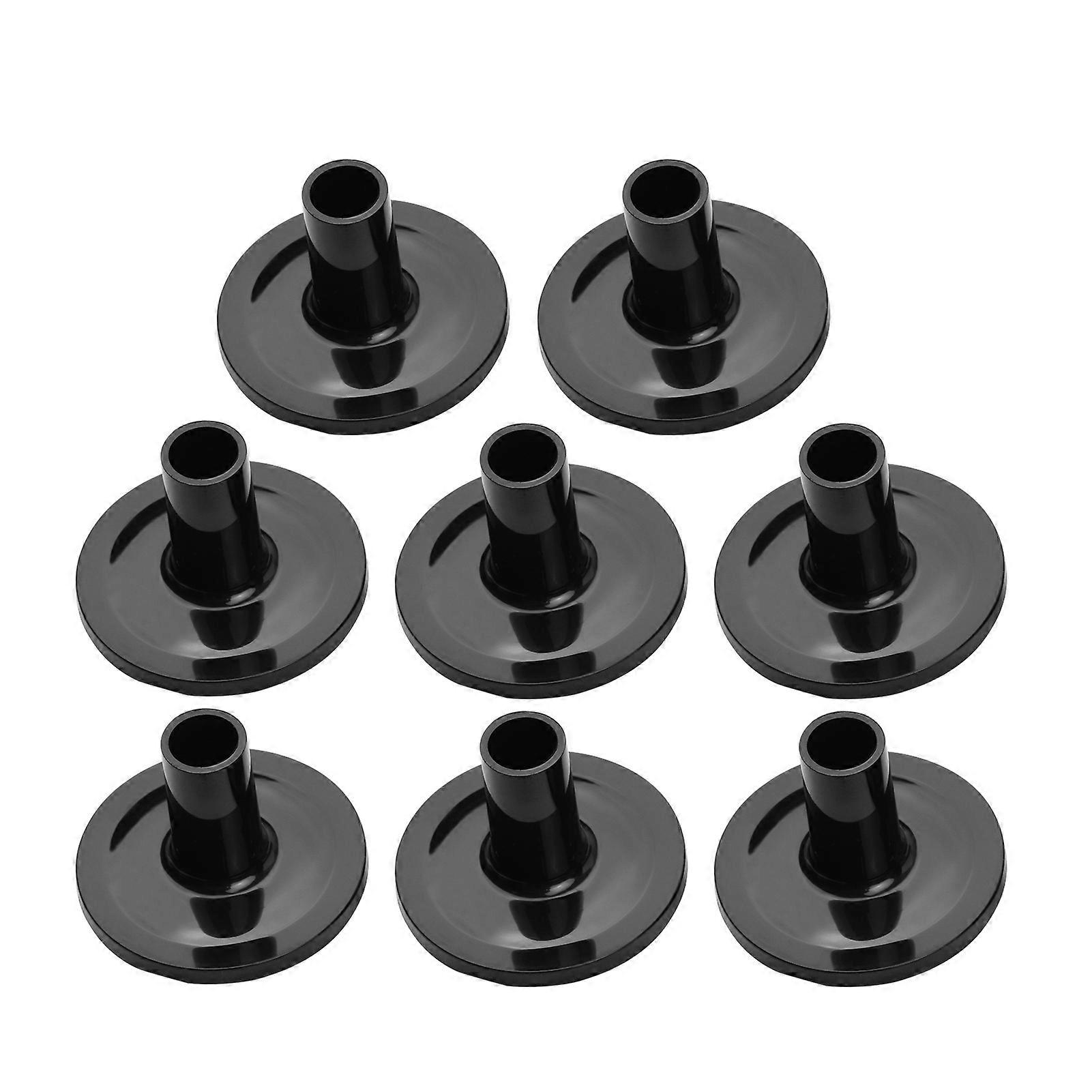 Drum Cymbal Sleeves Set 8pcs Black Plastic 2.8cm Height 8mm Stem