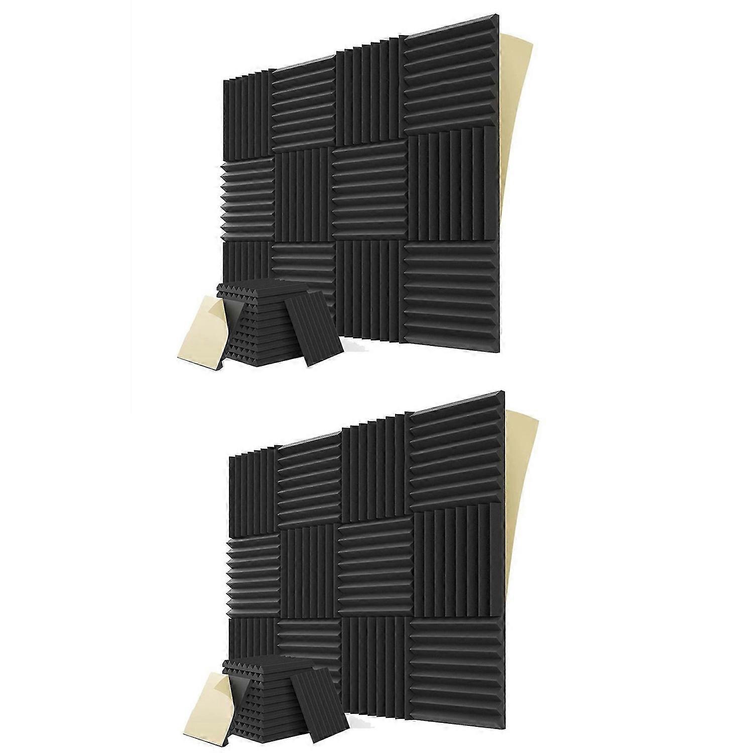 12Pack Sound Proof Foam Panels with Self Adhesive, Black