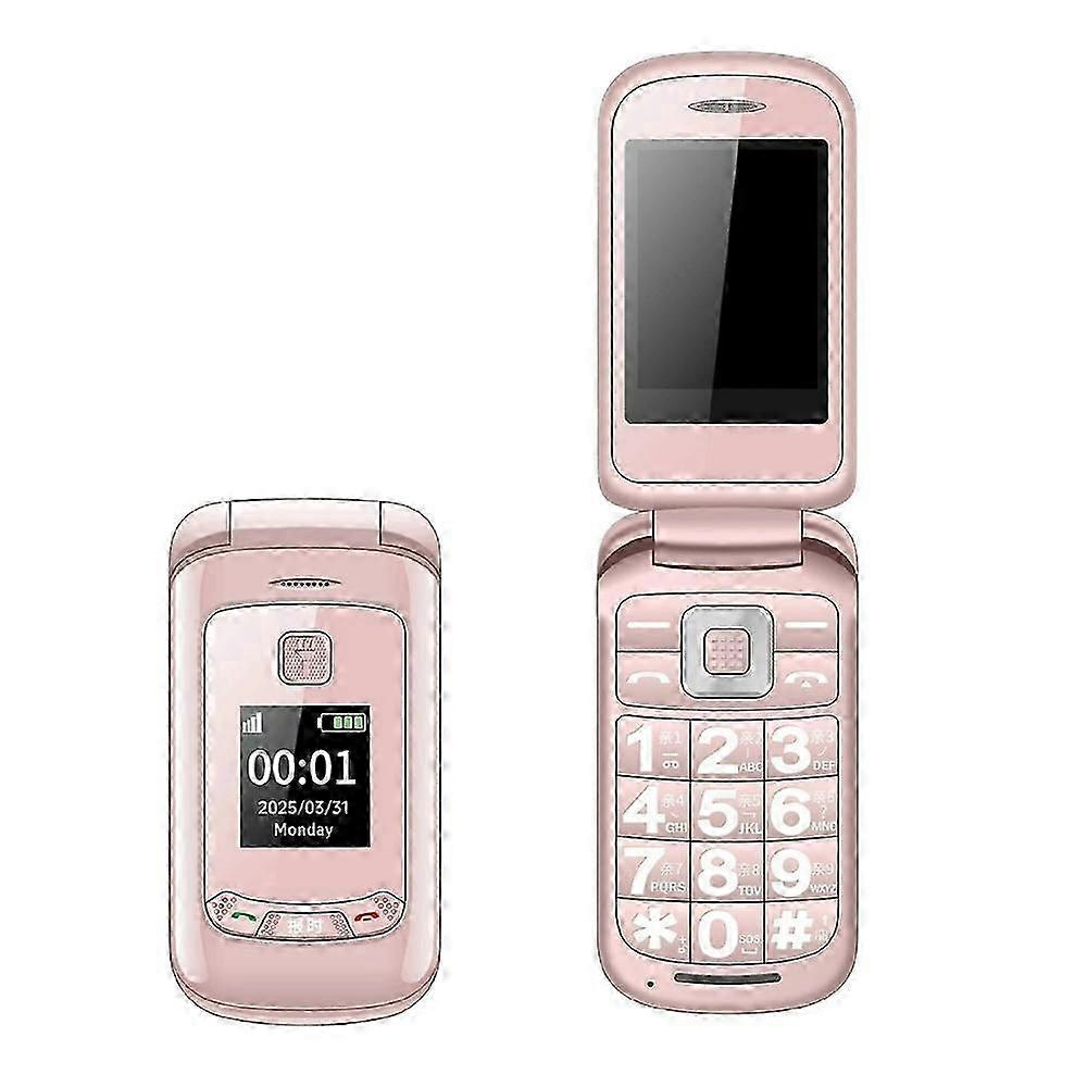 G660 Dual Screen Flip Phone Large Keypad Long Battery Life SOS FM Radio MP3 Player 2G Phone