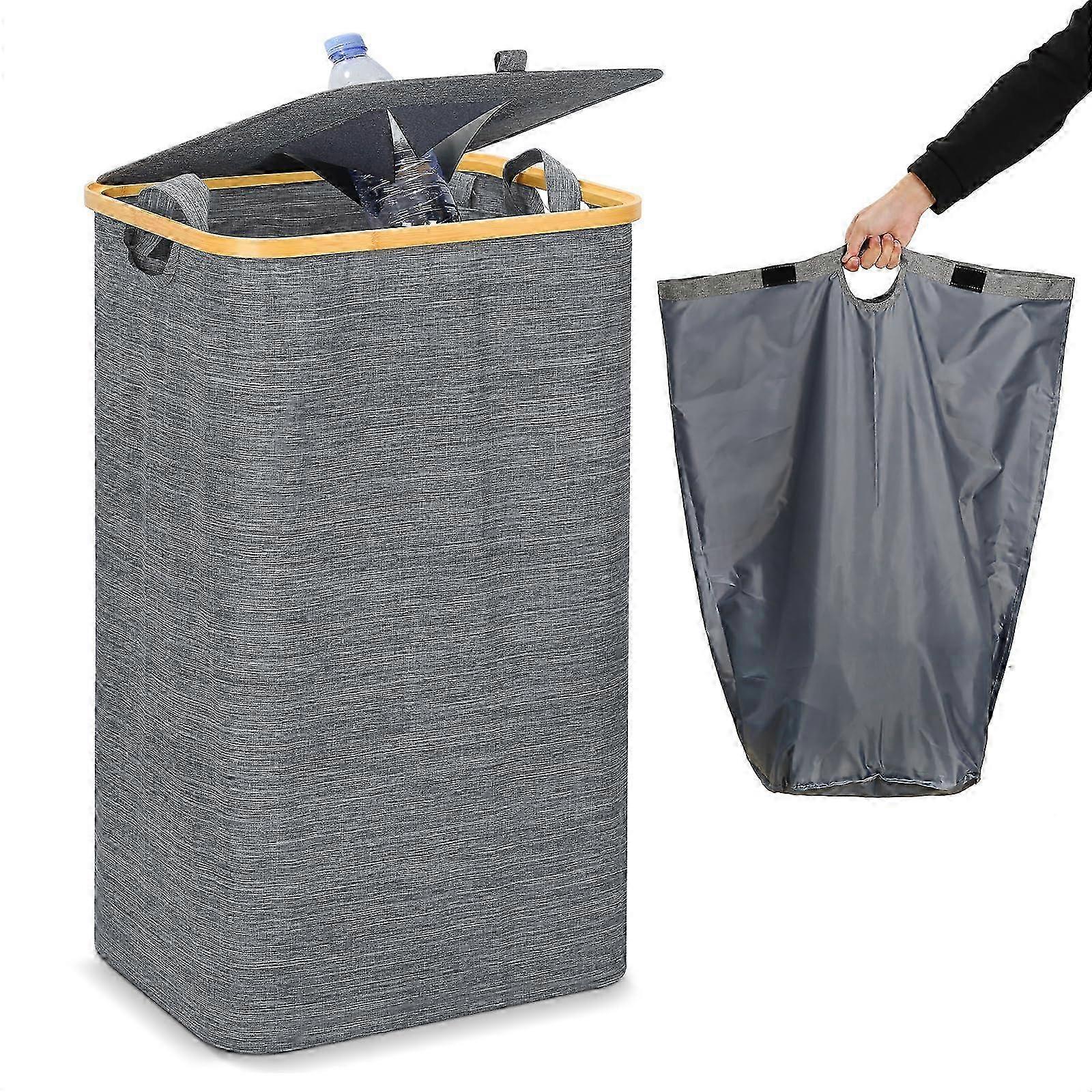 100L Grey Kitchen Recycling Bin with Removable Inner Bag 2025