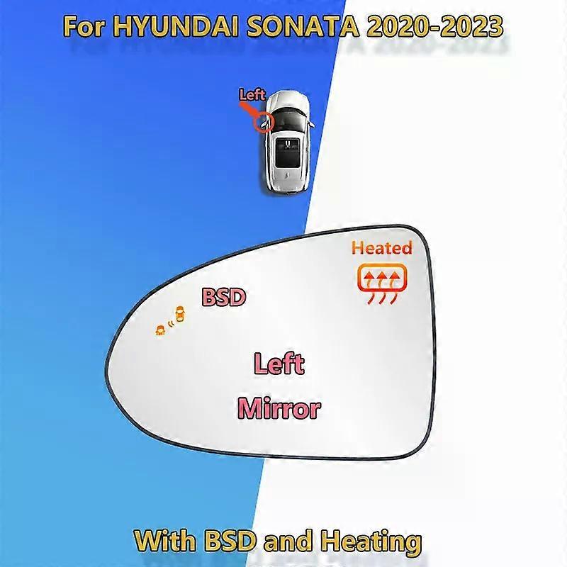 For HYUNDAI Sonata 2020 2021 2022 2023 Left/Right Side Heated Rearview Mirror Glass With Blind Spot Monitoring/Wing Mirror