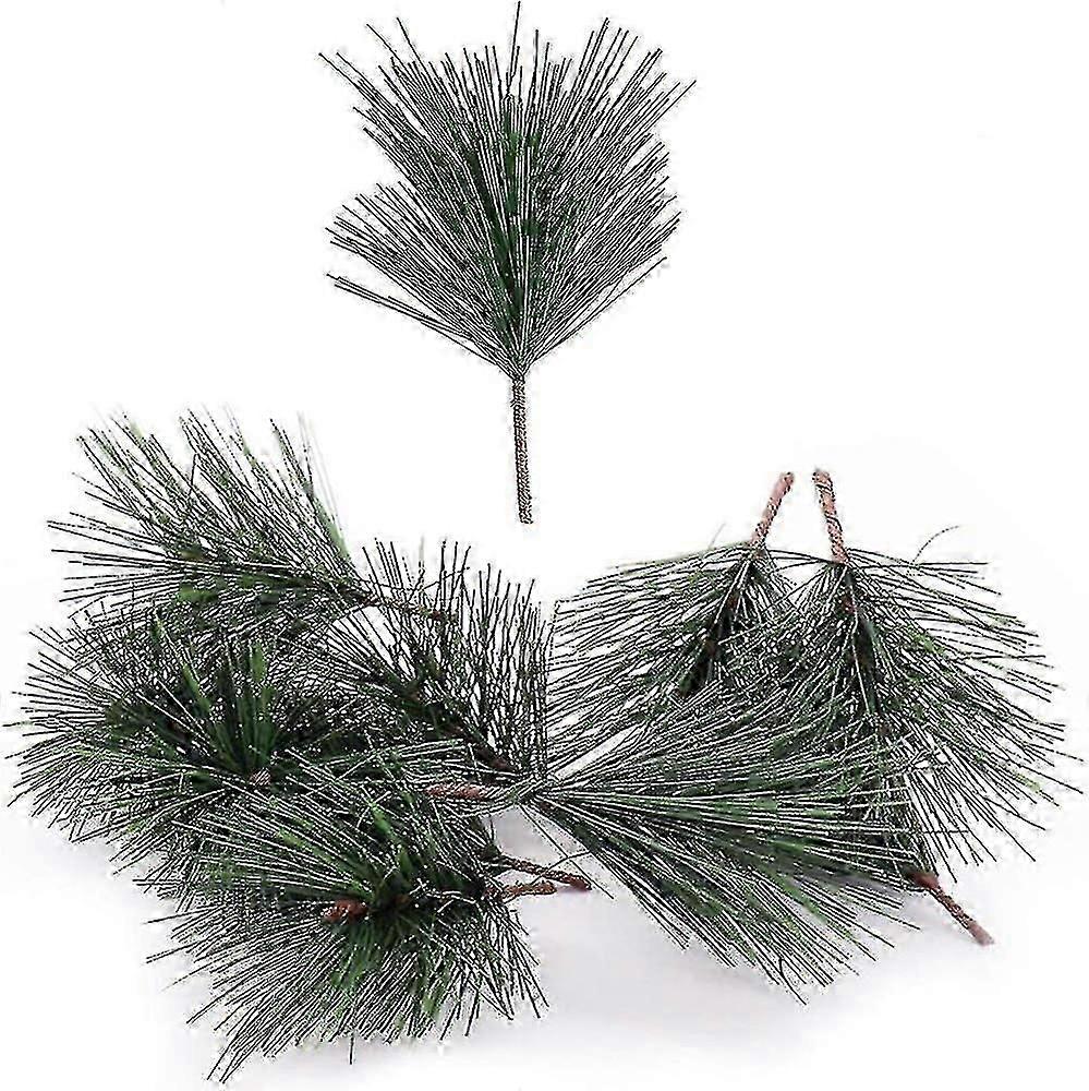 Artificial Green Pine Needles Branches Small Pine Twigs Stems Picks For Flower Arrangements Wreaths And Holiday Decorations, 20 Branch