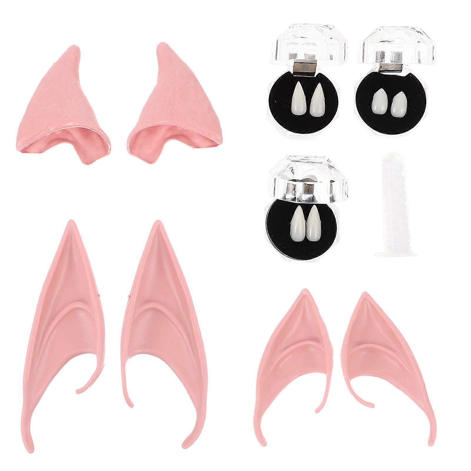 Cosplay Accessories Elf Ears Fairy Ears Teeth Halloween Parties Adults Latex 1 Set