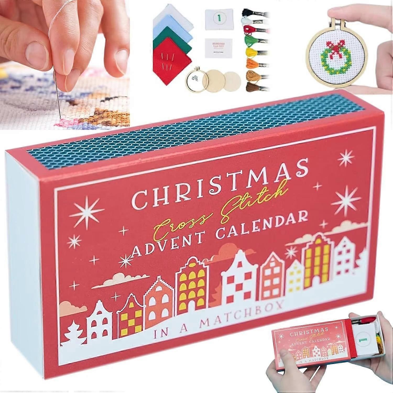 Advent Calendar At Christmas Cross Point Countdown Embroidery Kit Μοτίβα για αρχάριους εραστές Χριστουγεννιάτικο δώρο