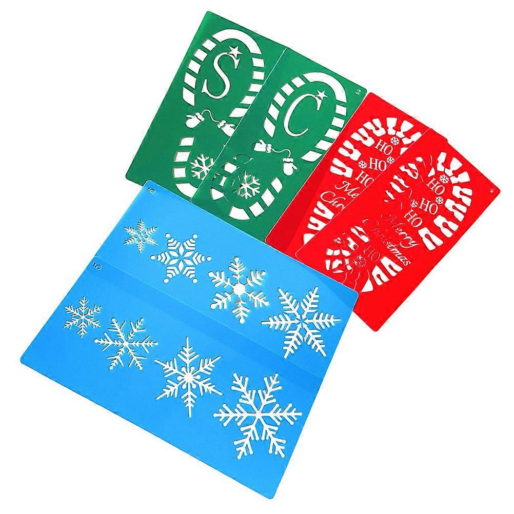 18Pcs Xmas Drawing Templates for DIY Craft Painting with Hollow Designs