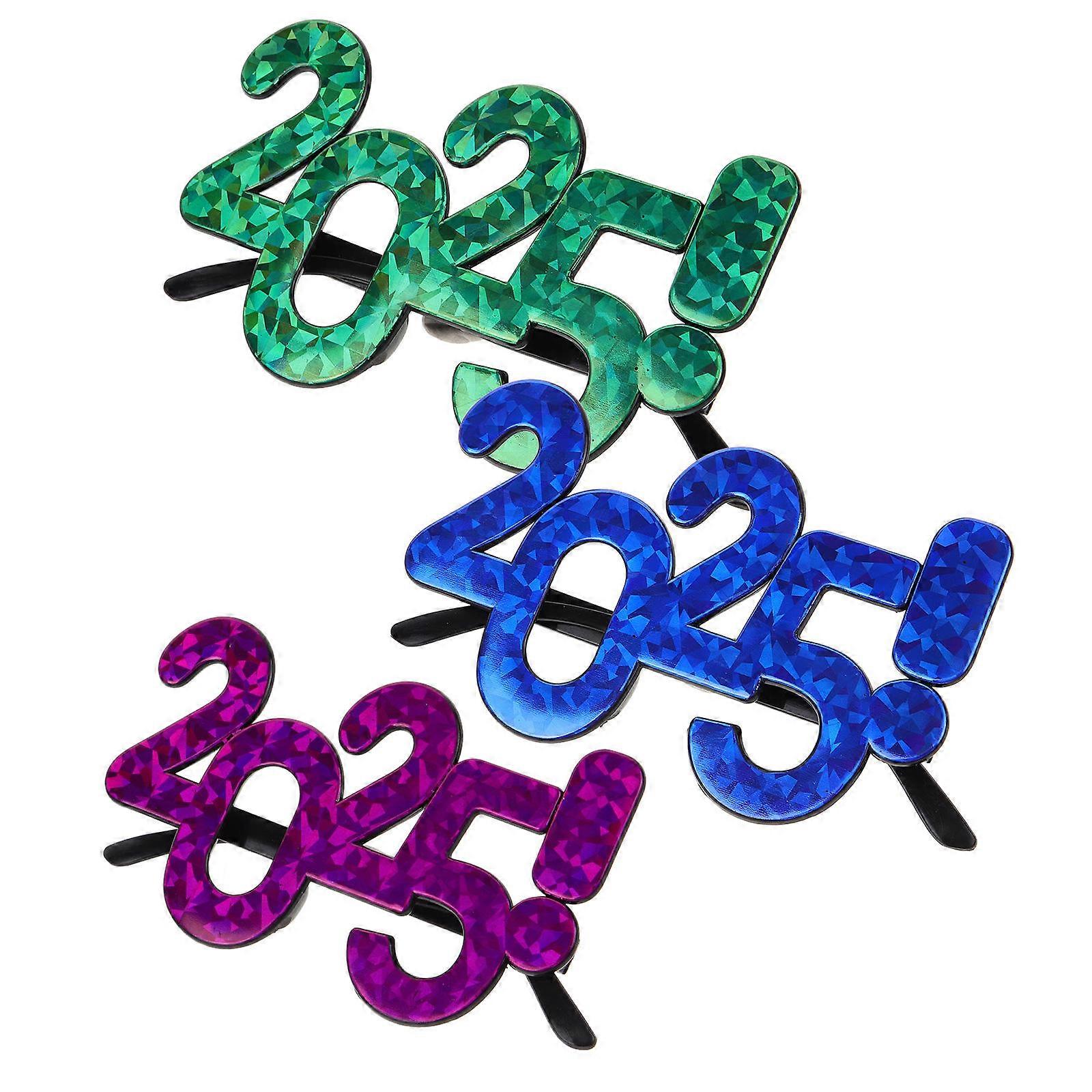 Eyeglasses Props Plastic Eyewear for Decoration 3Pcs New Year Party