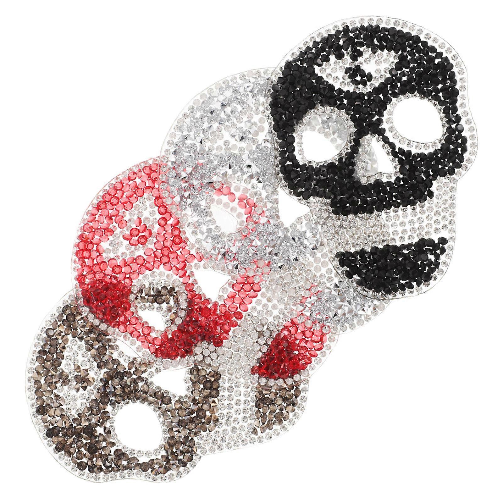 Resin Rhinestone Skull Patch Iron-on for Crafts 20Pcs Assorted Color