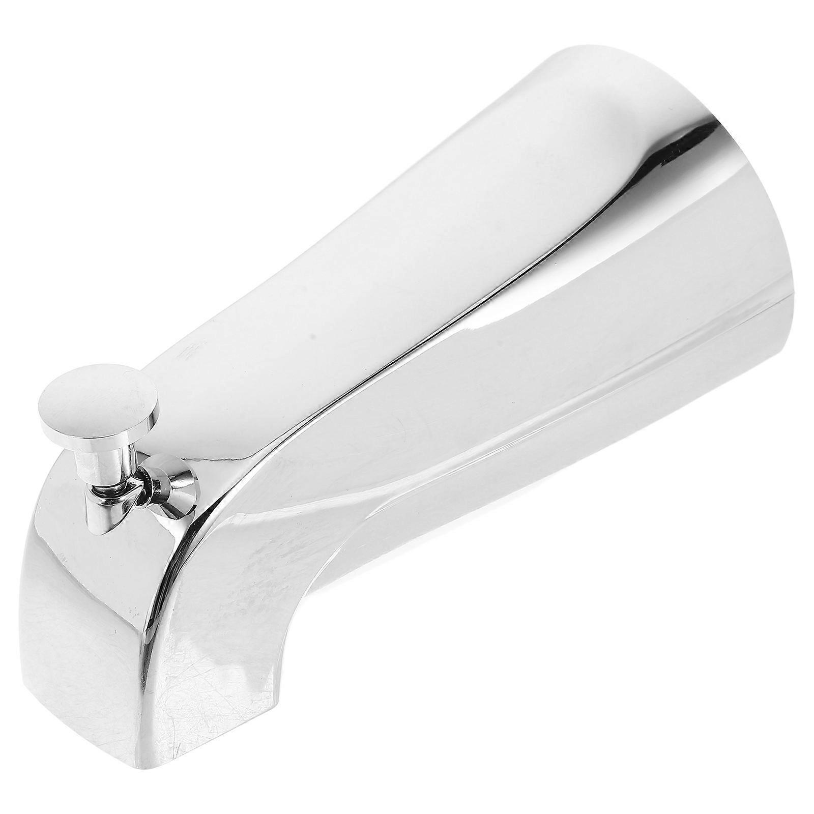 Slip-on Tub Spout with Push and Pull Diverter Silver Bathtub Faucet 5Pcs