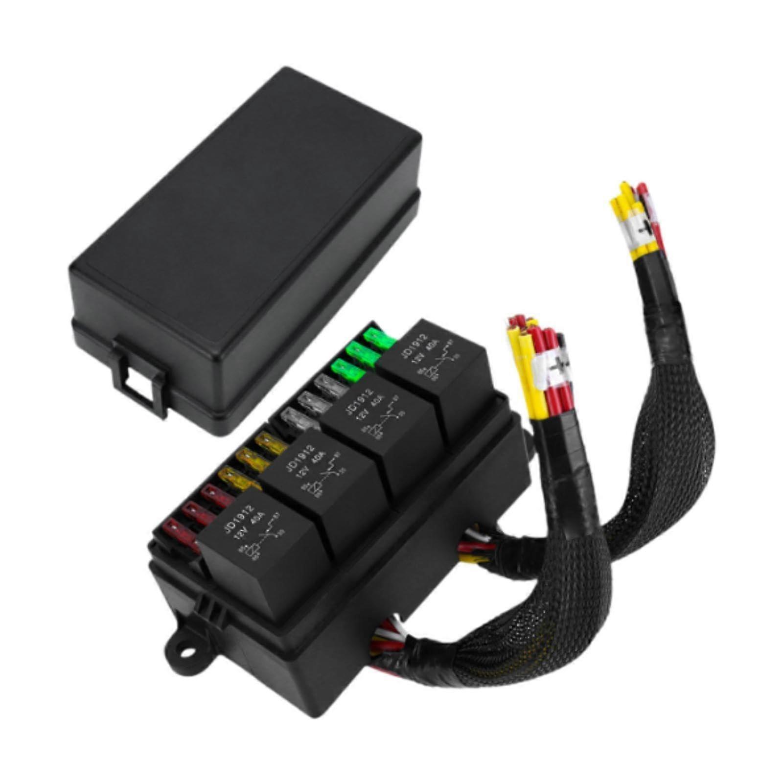 Fuse and Relay Box For Automotive Prewired Relay Box Replacement Easy Install Spare Parts