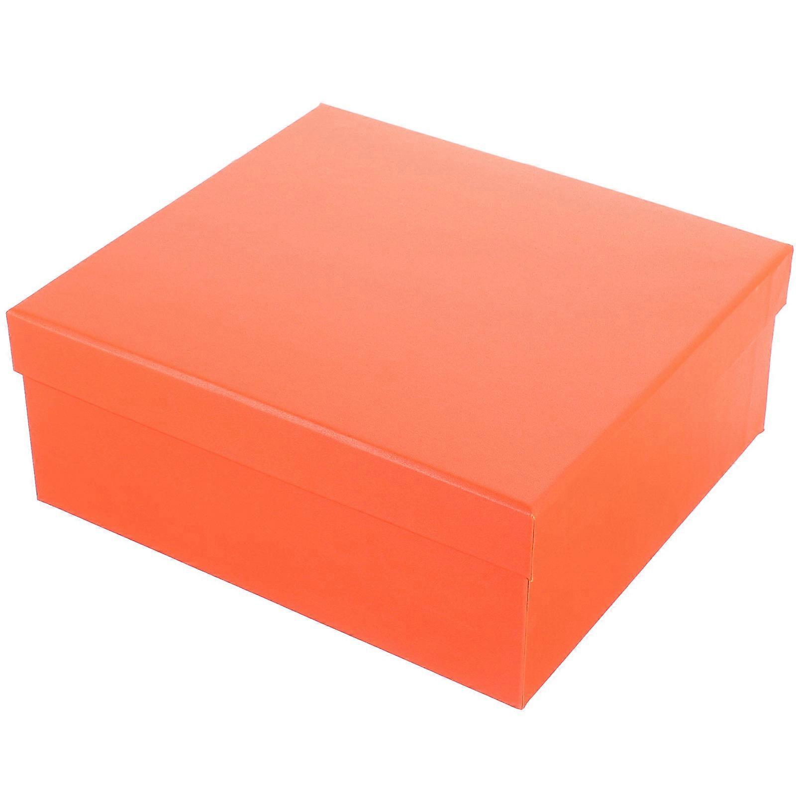 Orange Gift Box Paper Storage Box for Home 5Pcs Lightweight Use