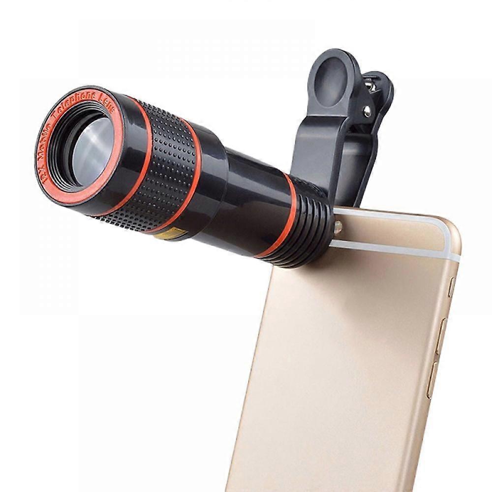Cell Phone Camera Lens, 12x Telephoto Lens, Clip-On lens Compatible for compatible with iPhone compatible with Samsung Pixel Android