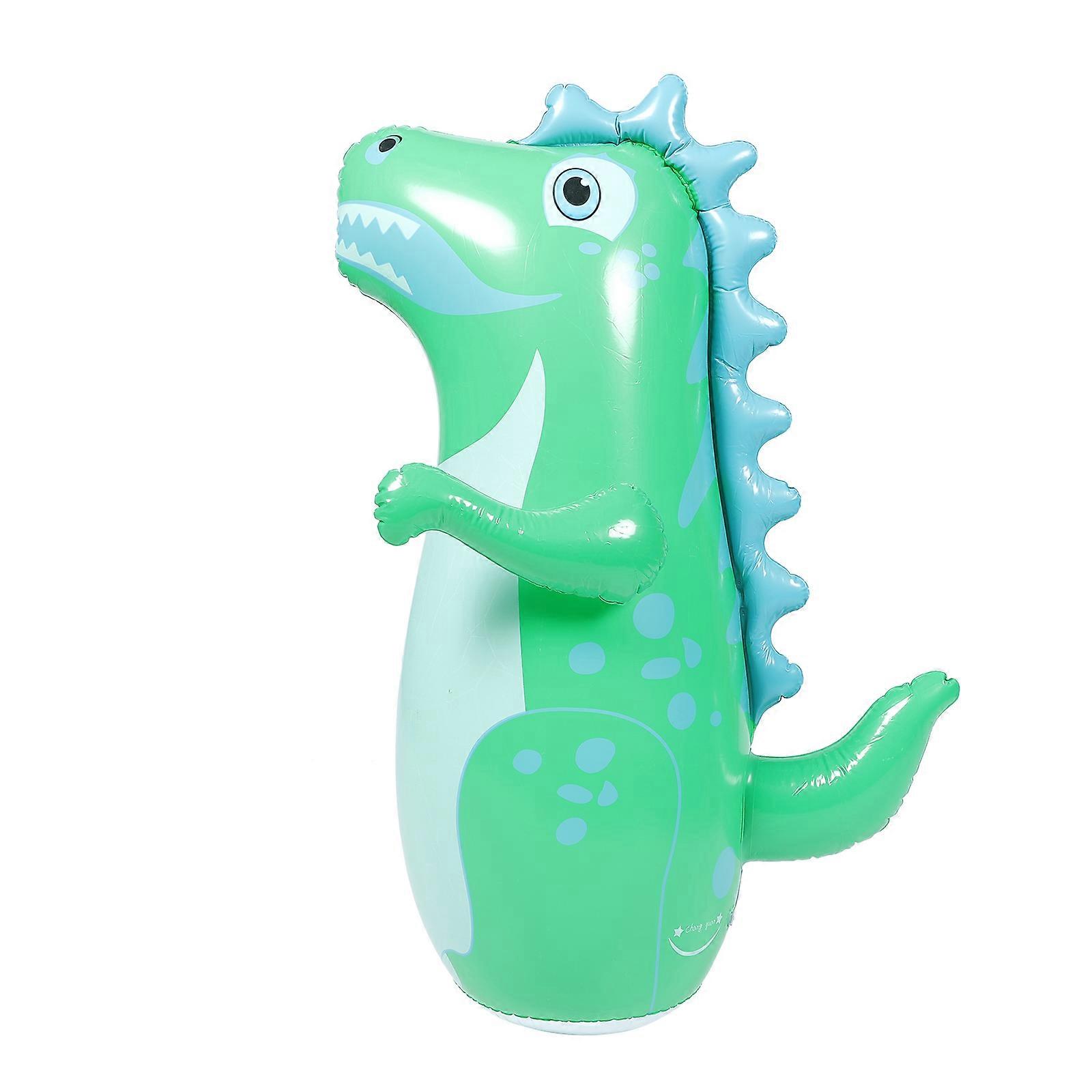Inflatable Dinosaur Tumbler Toy for Kids Playing Durable Green PVC