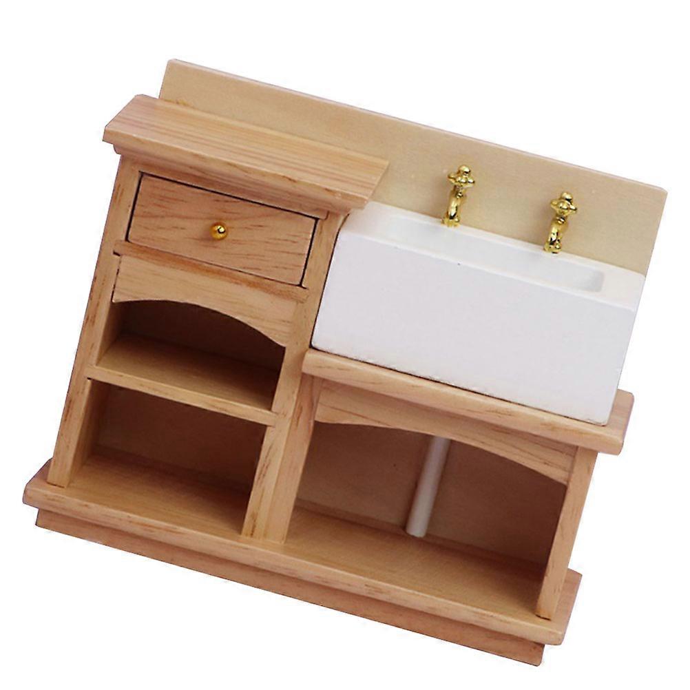 Mini Bathroom Sink Model for Decor Simulation Furniture Toy