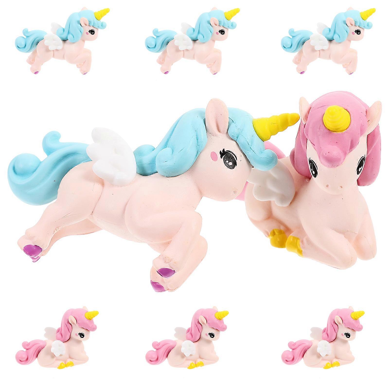 Resin Miniature Unicorn Figurine for Decoration with 40Pcs Assorted