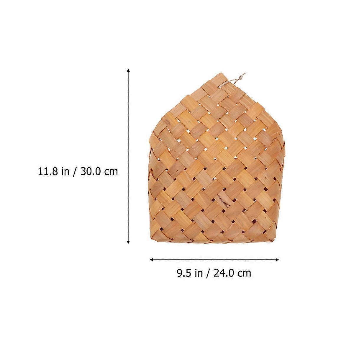 Wood Laundry Basket Handmade Woven Basket Chocolate for Storage