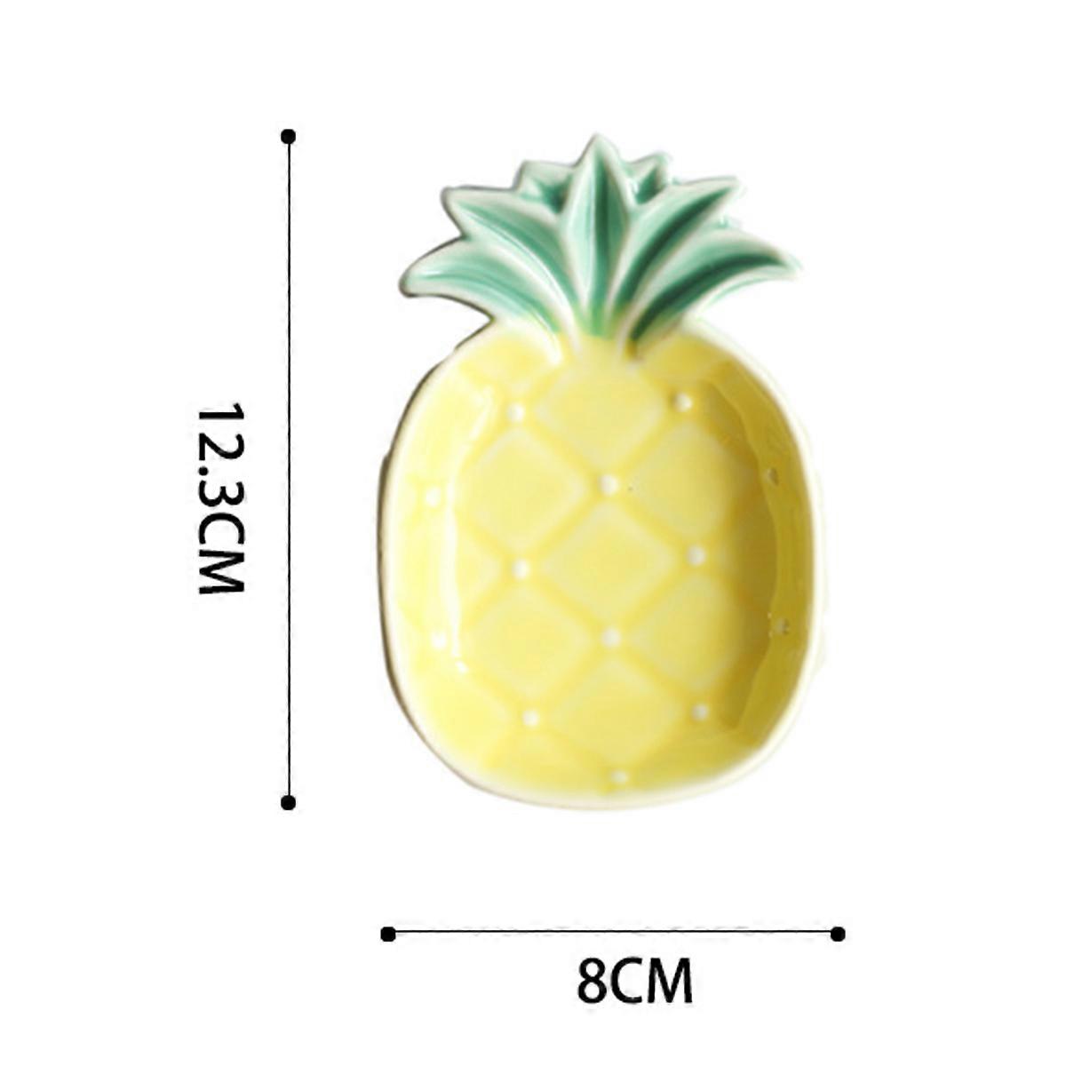Appetizer Plates Ceramic Pineapple Design for Food Dipping 2Pcs